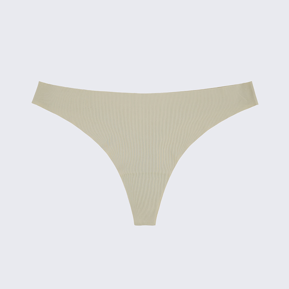 Seamless Ice Silk Low Rise Cotton Crotch Thong Panty