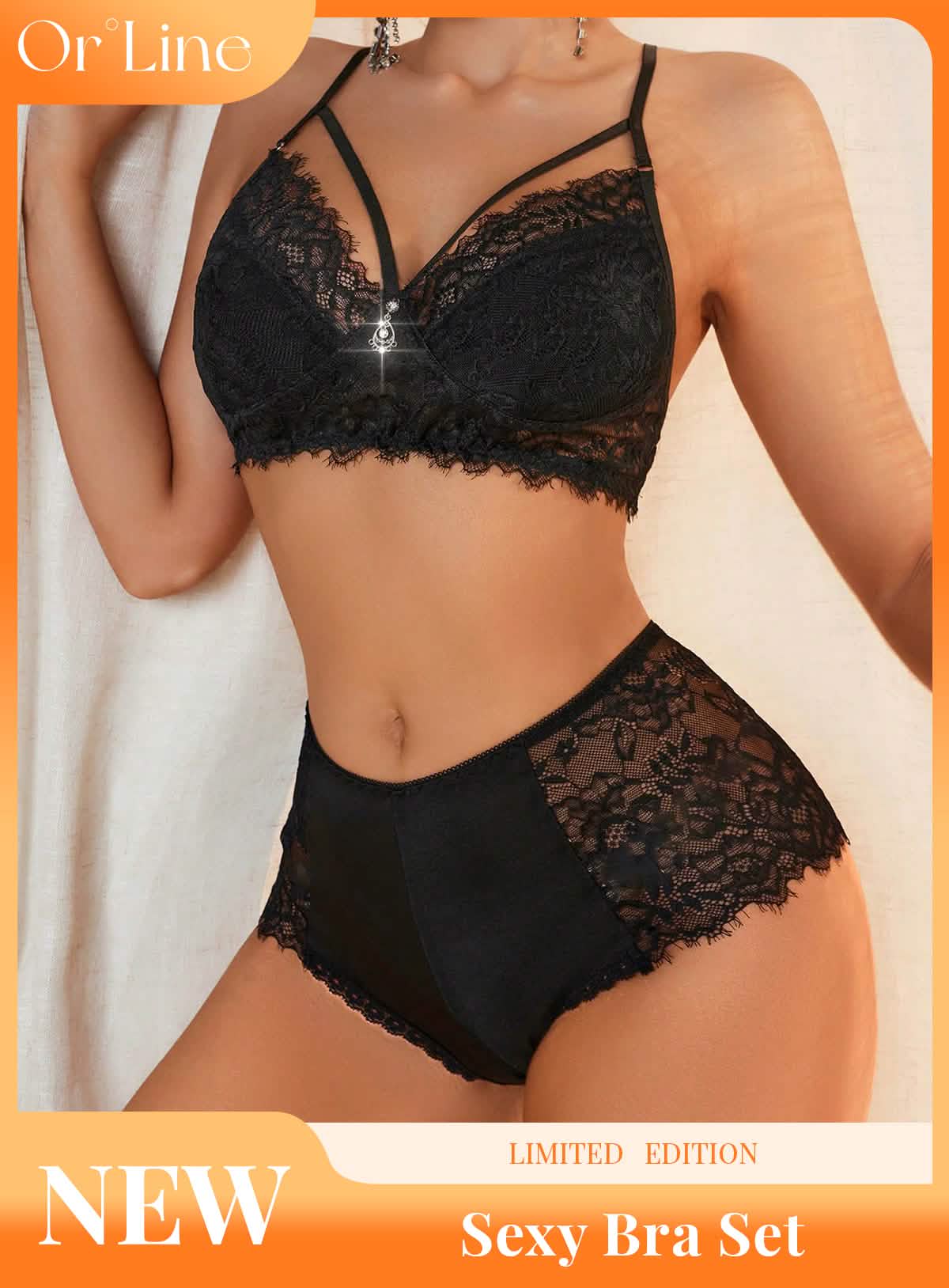 Sexy black lace embroidery embroidery perspective hollow pajamas nightdress lace lace underwear panties set