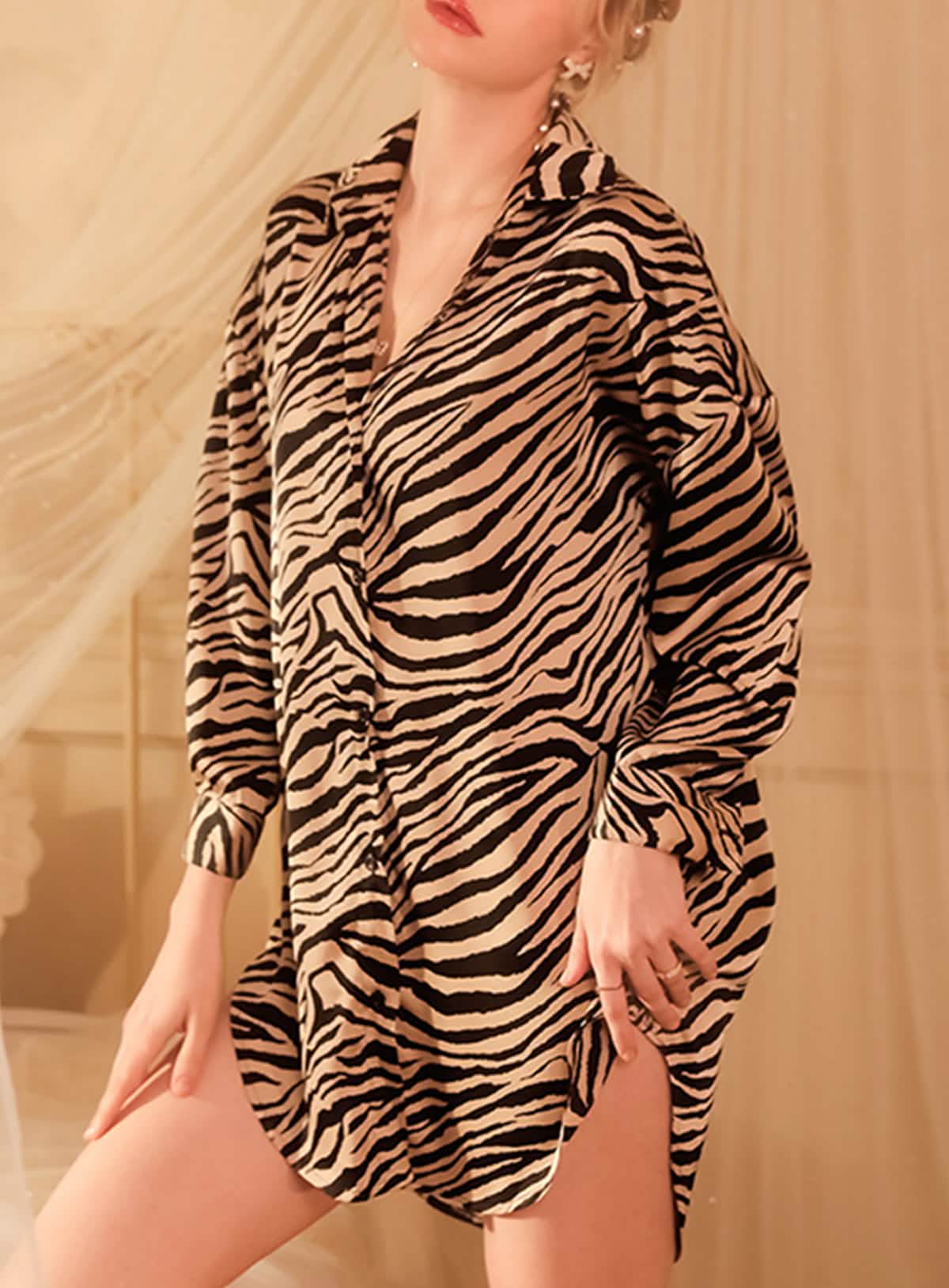 Sexy silk French court style shirt style miniskirt