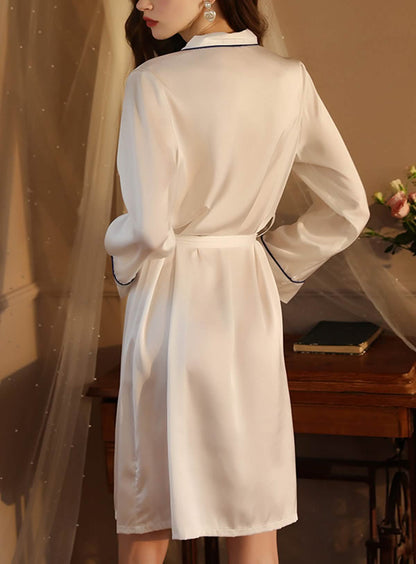 Sexy silk palace style high slit pajamas, nightgowns, bathrobes, morning robes