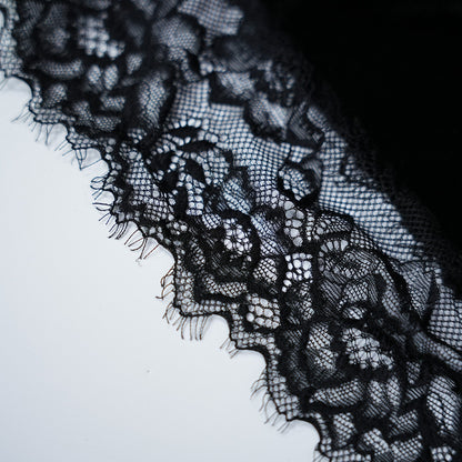 Sexy Black Silk Lace Embroidery Dress