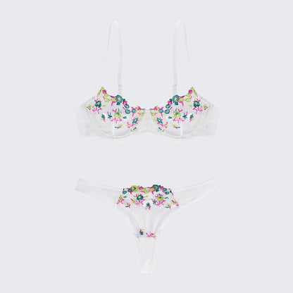 Sexy Butterfly Lace Bra Set Full Bust Minimizer