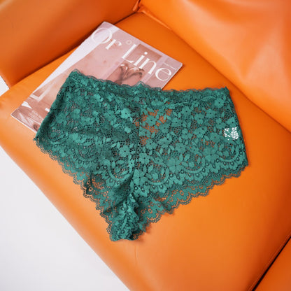 Sexy Green Lace Embroidery Halter Neck Bra Panty Set