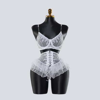 Sexy Lace Lingerie See-through Miniskirt Underwear