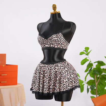 Sexy Wild Leopard Print Bra Panty Set