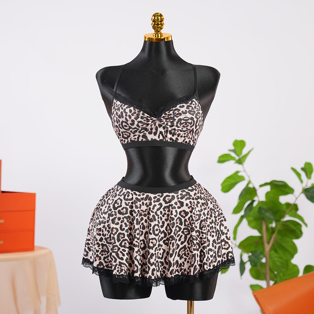 Sexy Wild Leopard Print Bra Panty Set