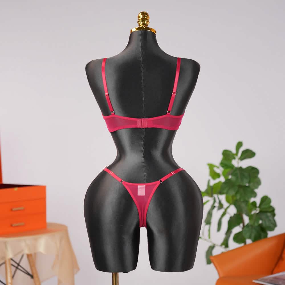 Sheer Lace Floral Embroidery Bra Panty Set