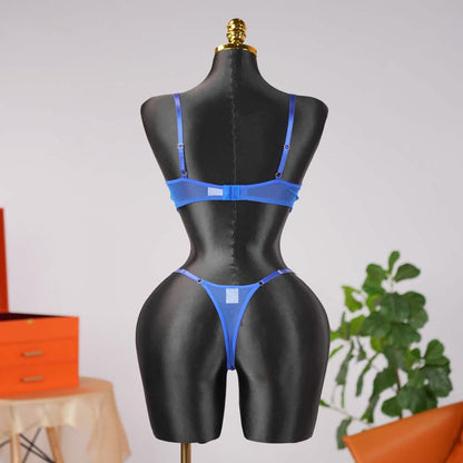 Sheer Lace Floral Embroidery Bra Panty Set