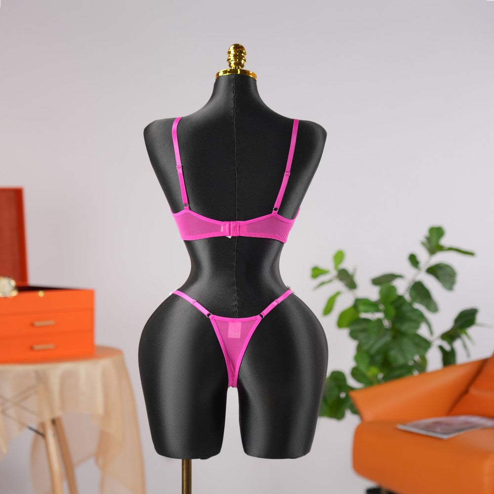 Sheer Lace Floral Embroidery Bra Panty Set