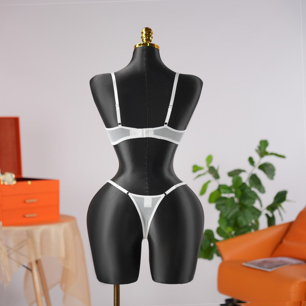 Sheer Lace Floral Embroidery Bra Panty Set