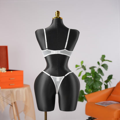 Sheer Lace Floral Embroidery Bra Panty Set