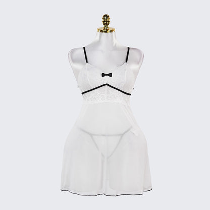 Sheer Mesh Lace Patchwork Sexy Spaghetti Strap Slip Dress