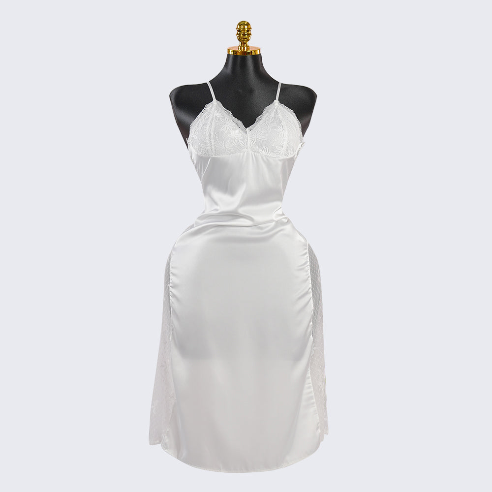 Silk Backless Halter-Neck Dress