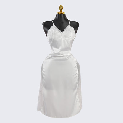 Silk Backless Halter-Neck Dress