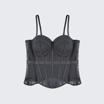 Solid Waist Training Corset with Boning Slimming Bustier