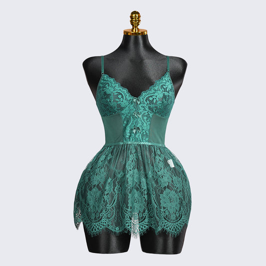 Spaghetti Strap Lace Babydoll Dress