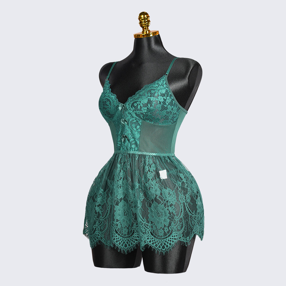 Spaghetti Strap Lace Babydoll Dress