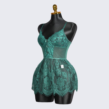 Spaghetti Strap Lace Babydoll Dress