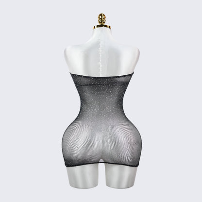 Star Glitter See Through Strapless Crystal Mesh Lingerie