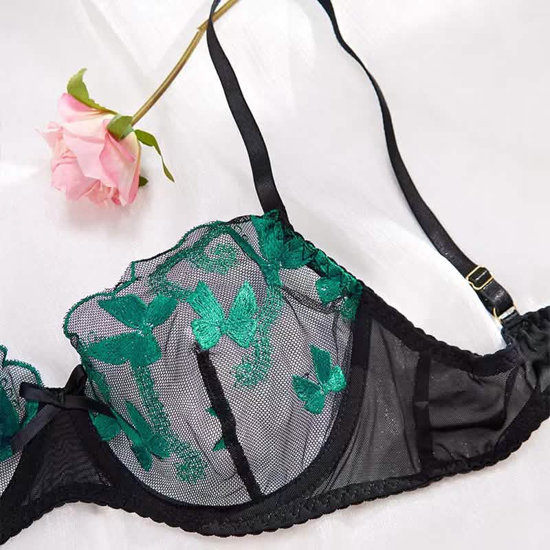 Veilvine Floral Embroidery Lace Lingerie Set