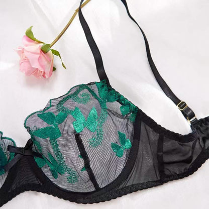Veilvine Floral Embroidery Lace Lingerie Set