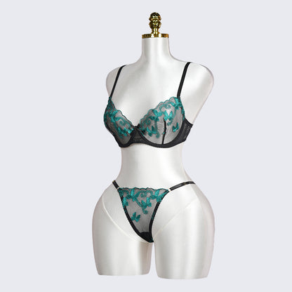 Veilvine Floral Embroidery Lace Lingerie Set