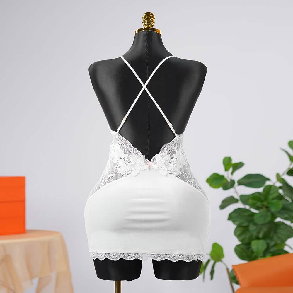 Velvet V-Neck Adjustable Spaghetti Straps Chemise