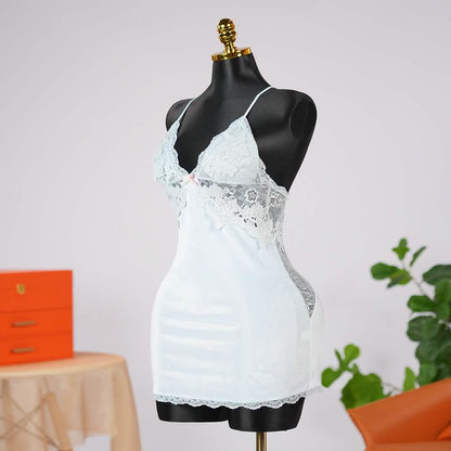 Velvet V-Neck Adjustable Spaghetti Straps Chemise