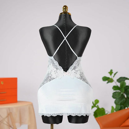 Velvet V-Neck Adjustable Spaghetti Straps Chemise