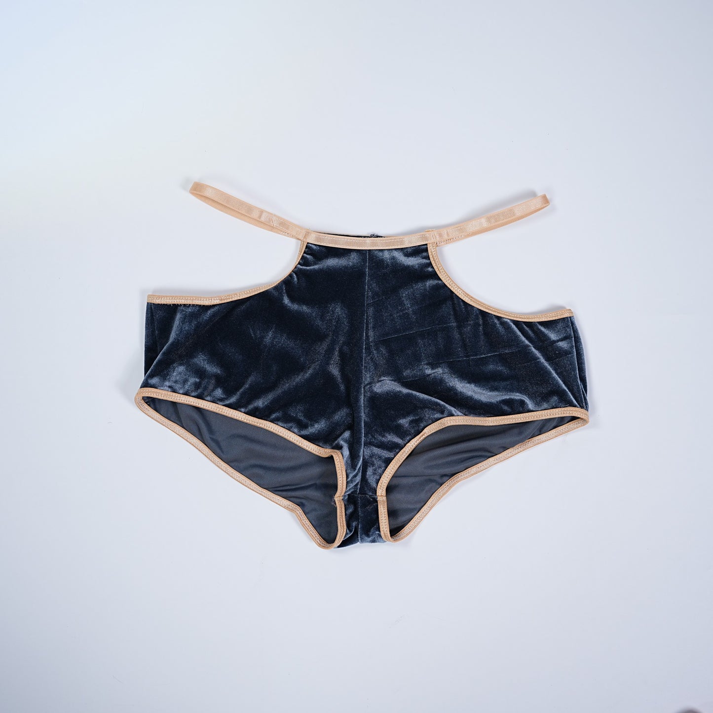 Velvet Grayish Blue Luxury Bra & Panty Sets