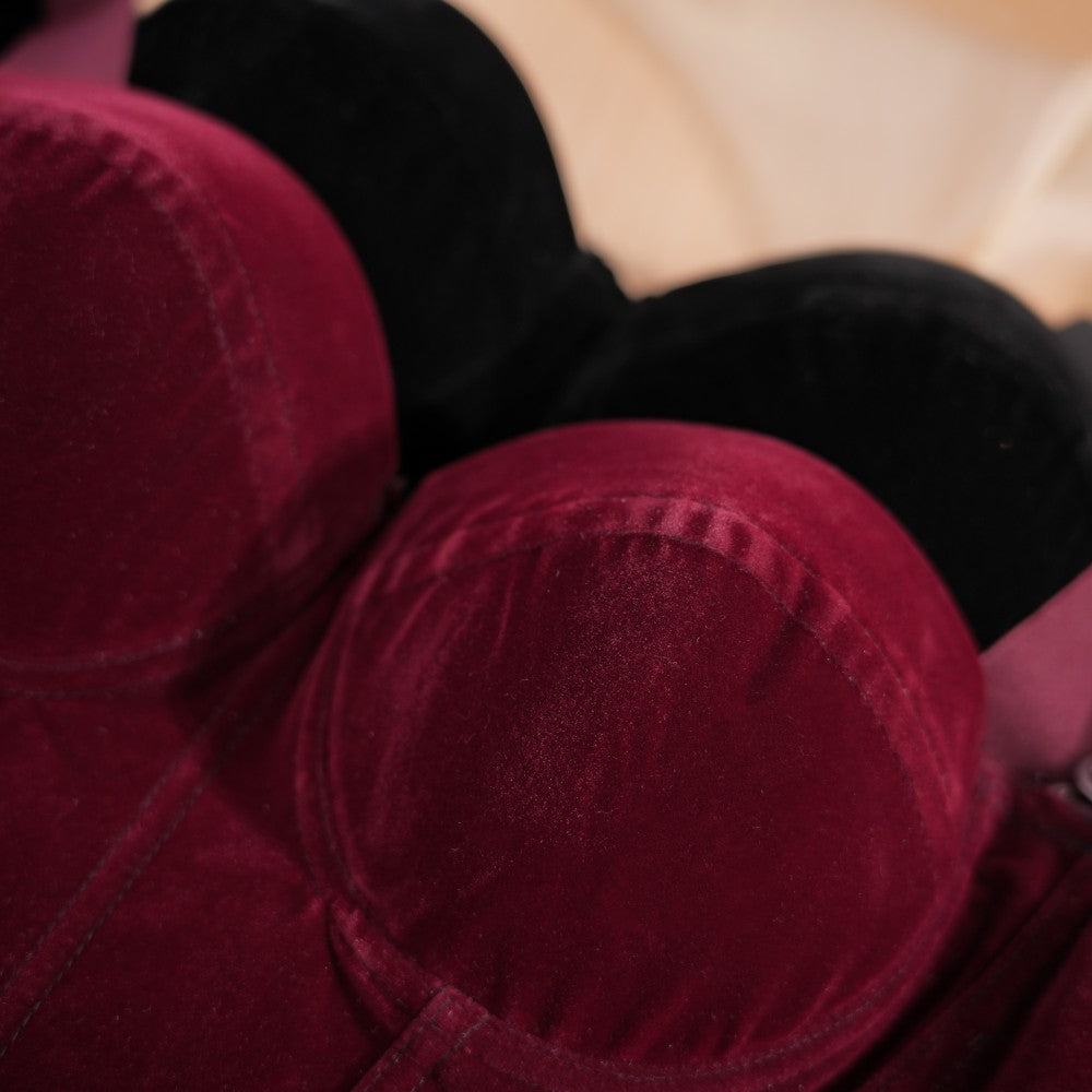 Velvet Strap-Detail Corset Top