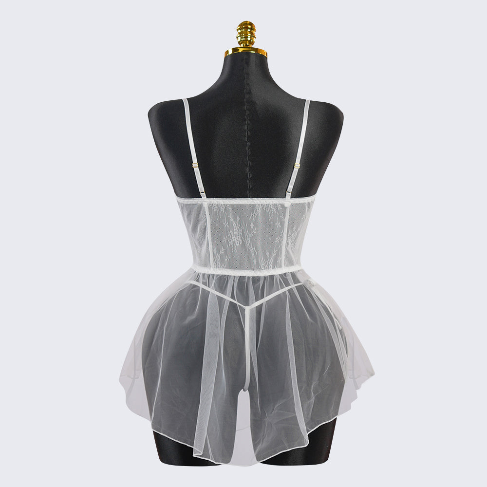 Lace Embroidery Bridal Lingerie Dress