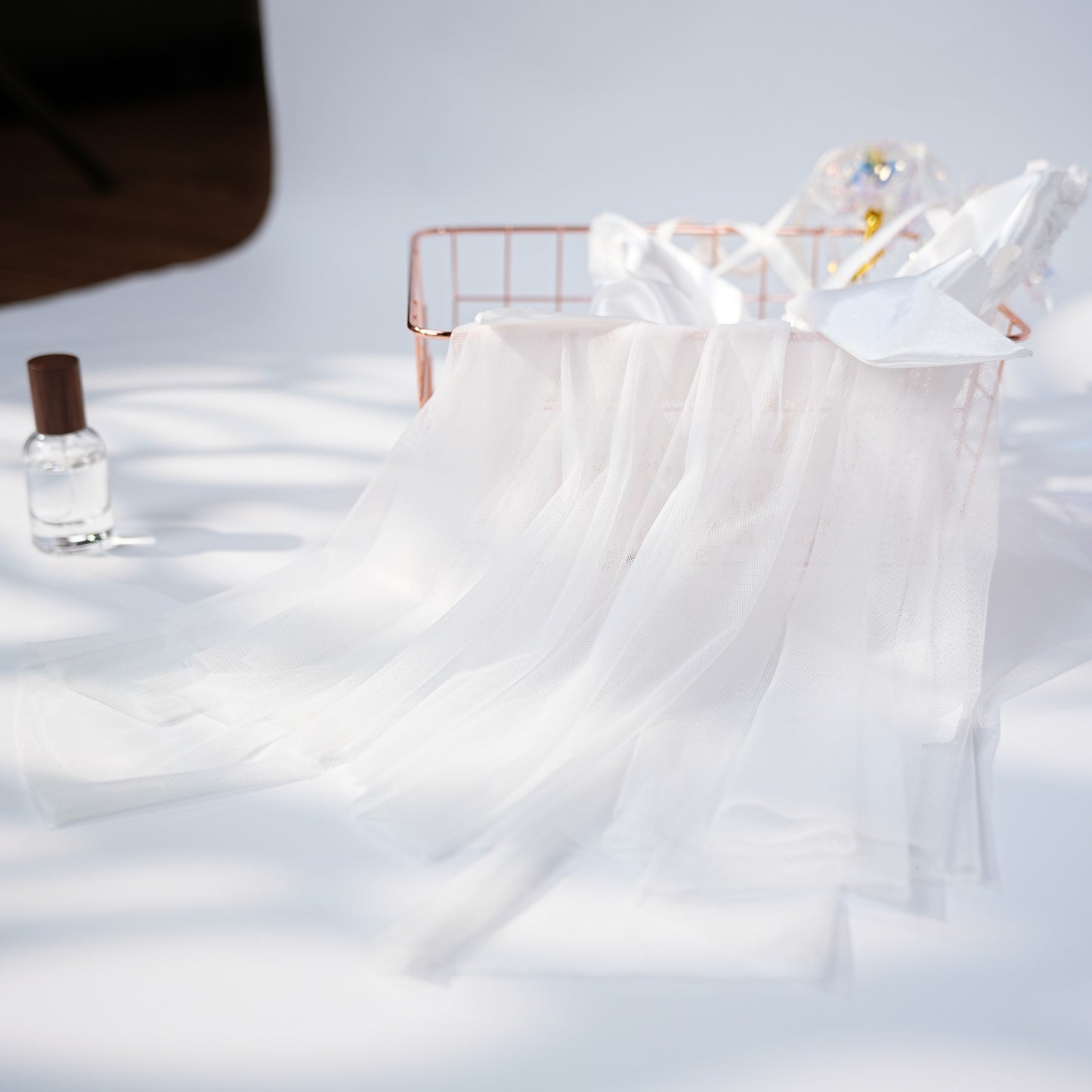 White Lace Satin Bow Lingerie Dress