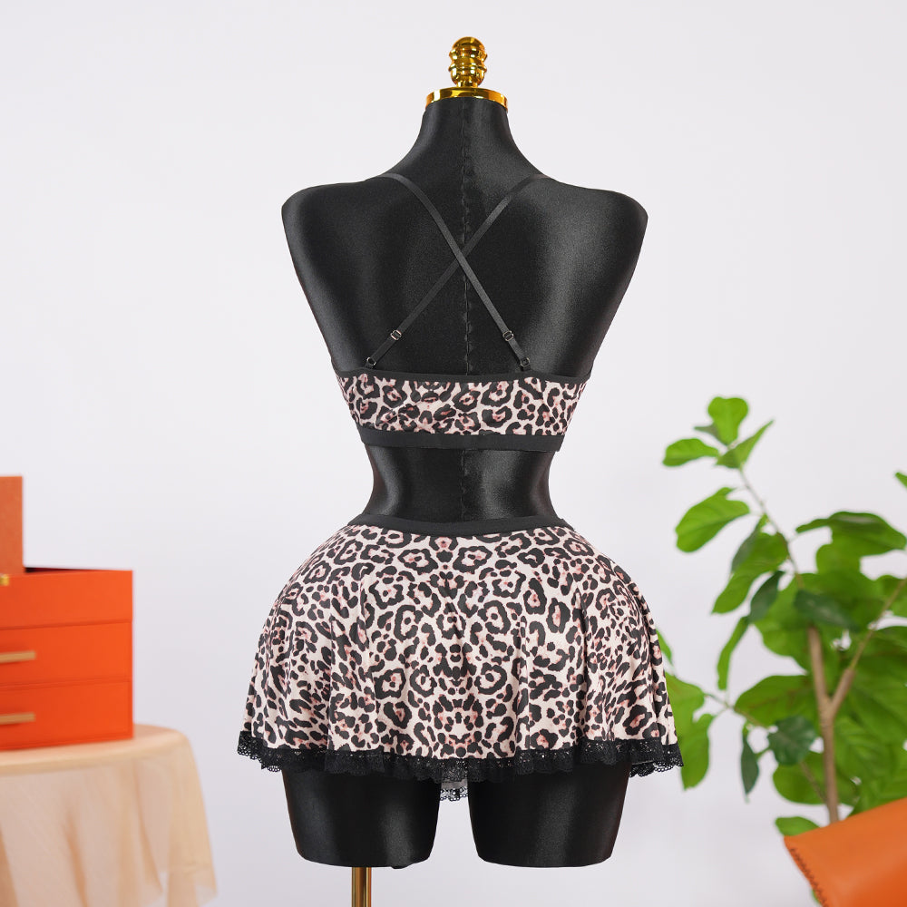 Sexy Wild Leopard Print Bra Panty Set