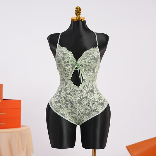 Light Green Lace Seethrough Bodysuit