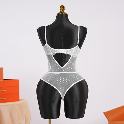 White Floral Lace Teddy Bodysuit