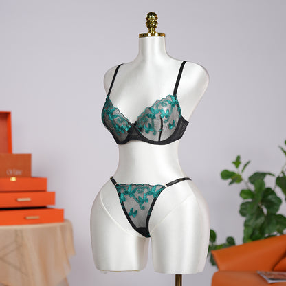 Veilvine Floral Embroidery Lace Lingerie Set