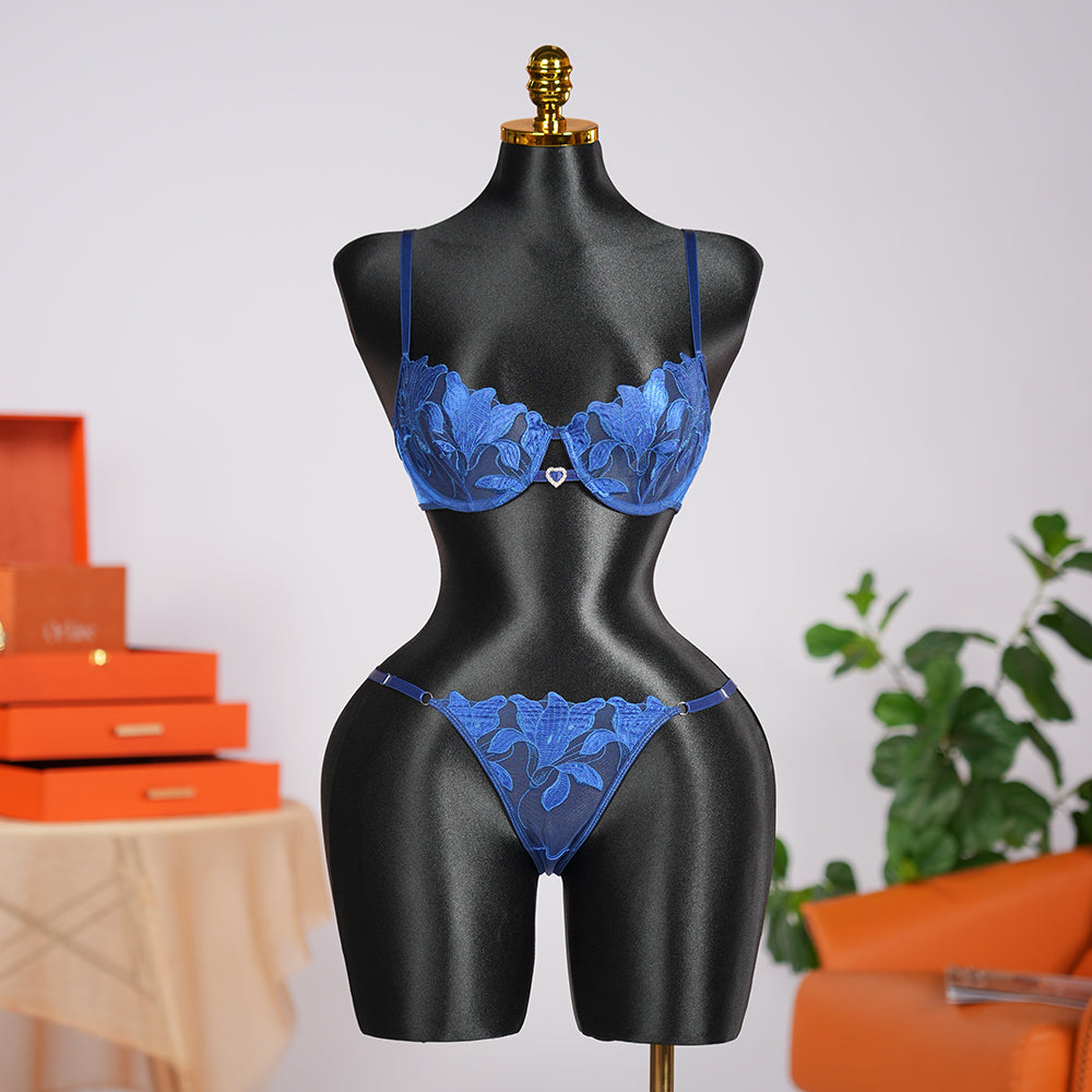 Floral Embroidery Lace Lingerie Set