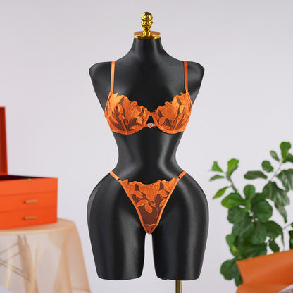 Floral Embroidery Lace Lingerie Set