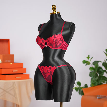 Floral Embroidery Lace Lingerie Set