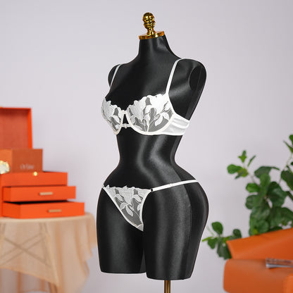 Floral Embroidery Lace Lingerie Set