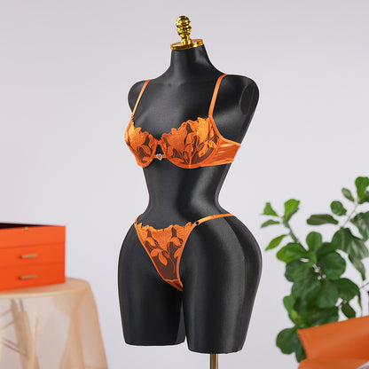 Floral Embroidery Lace Lingerie Set