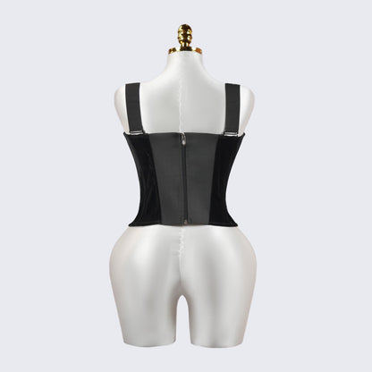 Velvet Strap-Detail Corset Top