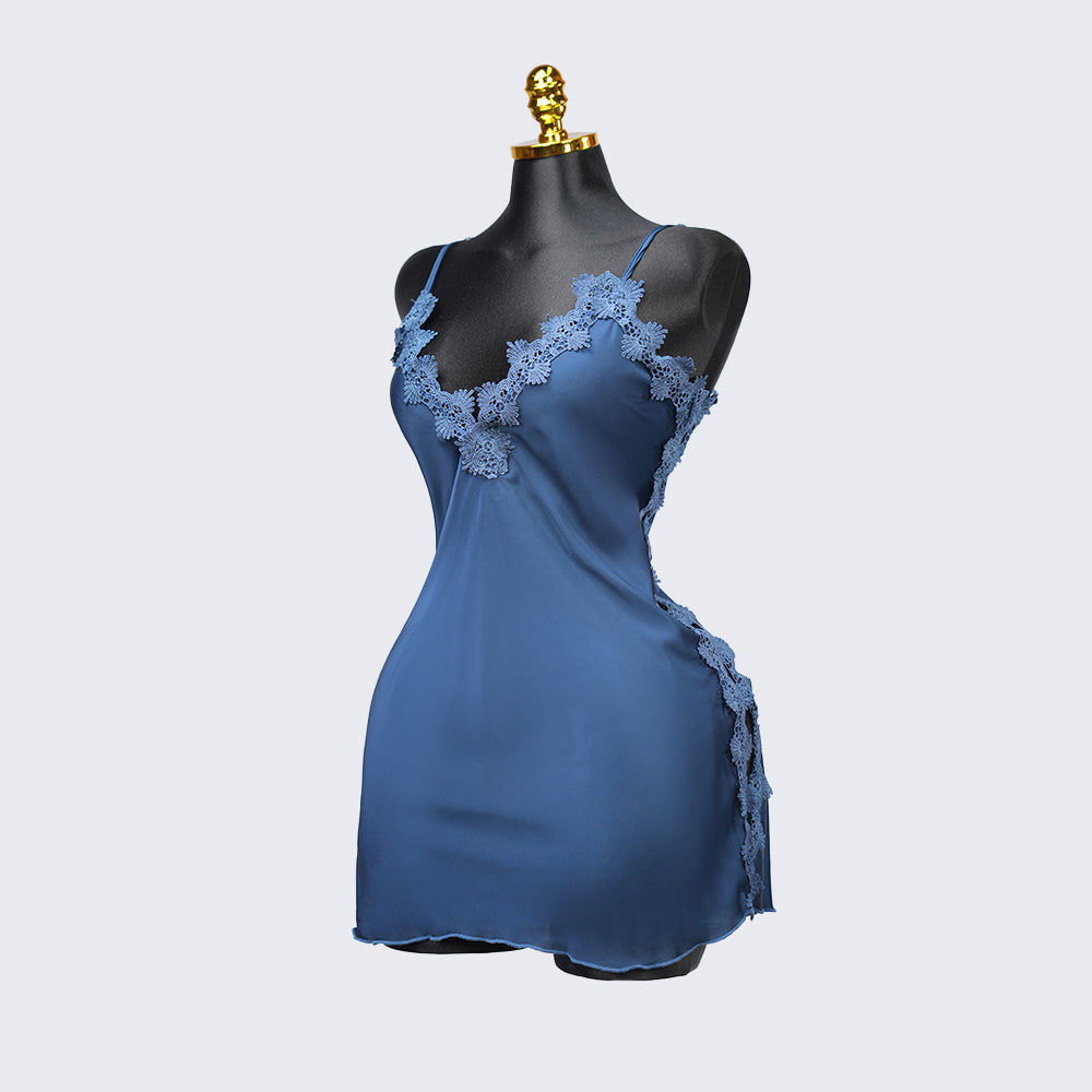 Satin Floral Lace Dress Mini Slip Nightwear