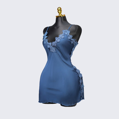 Satin Floral Lace Dress Mini Slip Nightwear