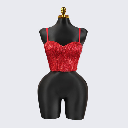 Glint Sequin & Bead-Embellished Camisole Corset Top