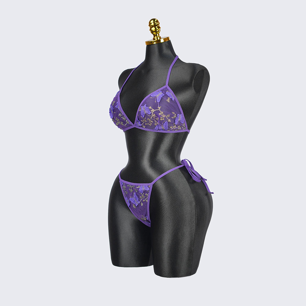 Plus Size Lace Sheer Bra Panty Set