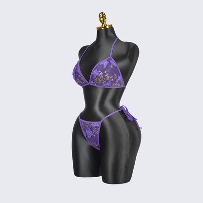 Plus Size Lace Sheer Bra Panty Set